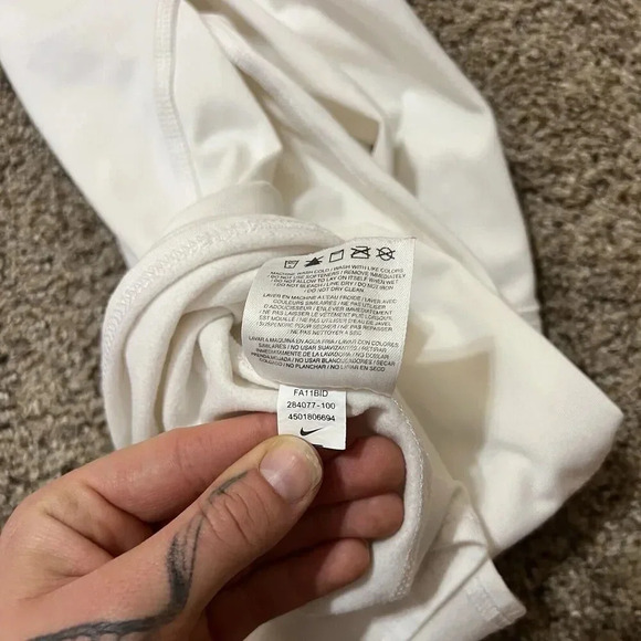 Nike Dri-Fit Long Sleeve Shirt Womens White BYU Mock Neck Thermal Run Panthers M - Picture 8 of 15